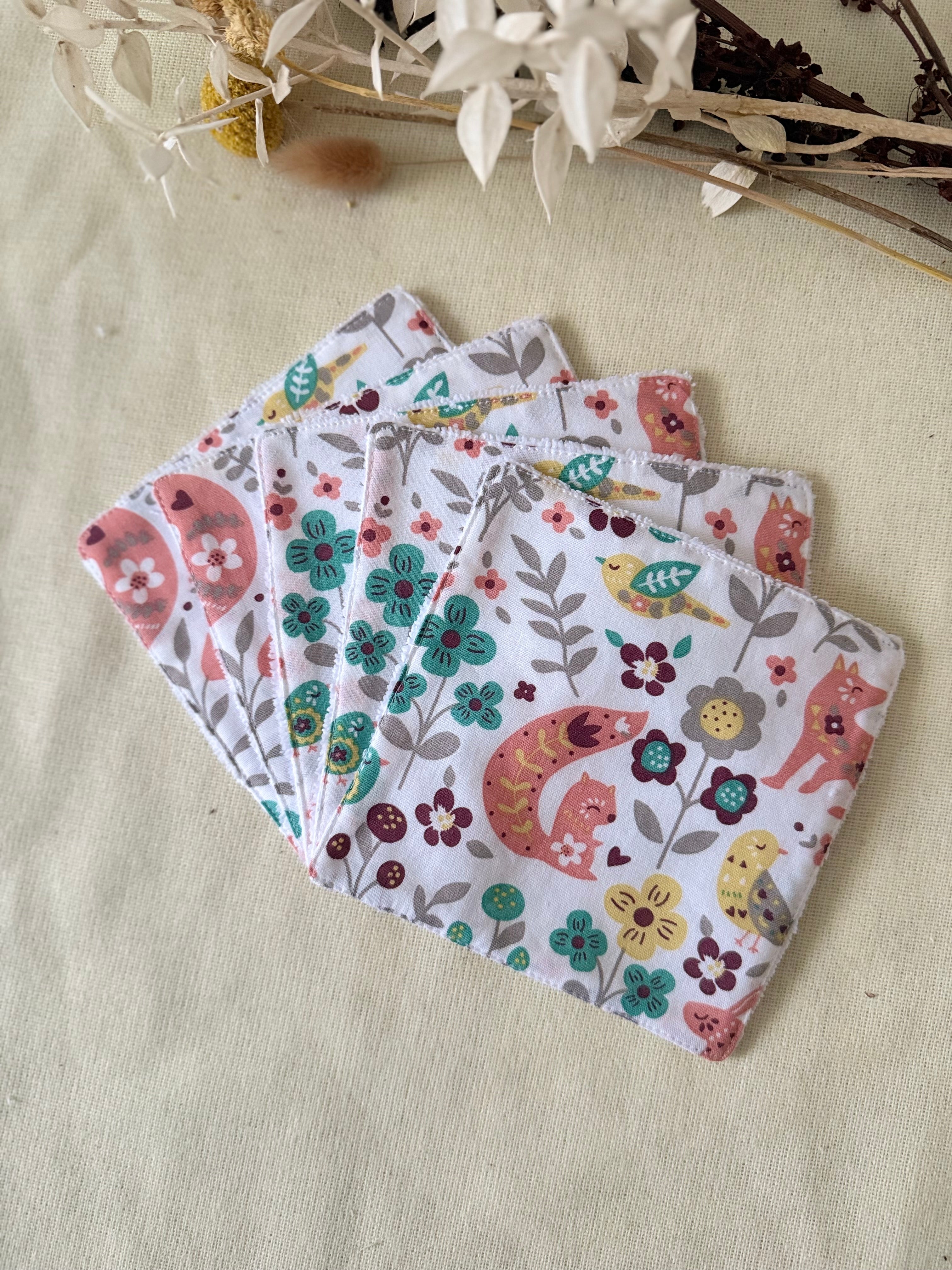 Lingettes lavables x5