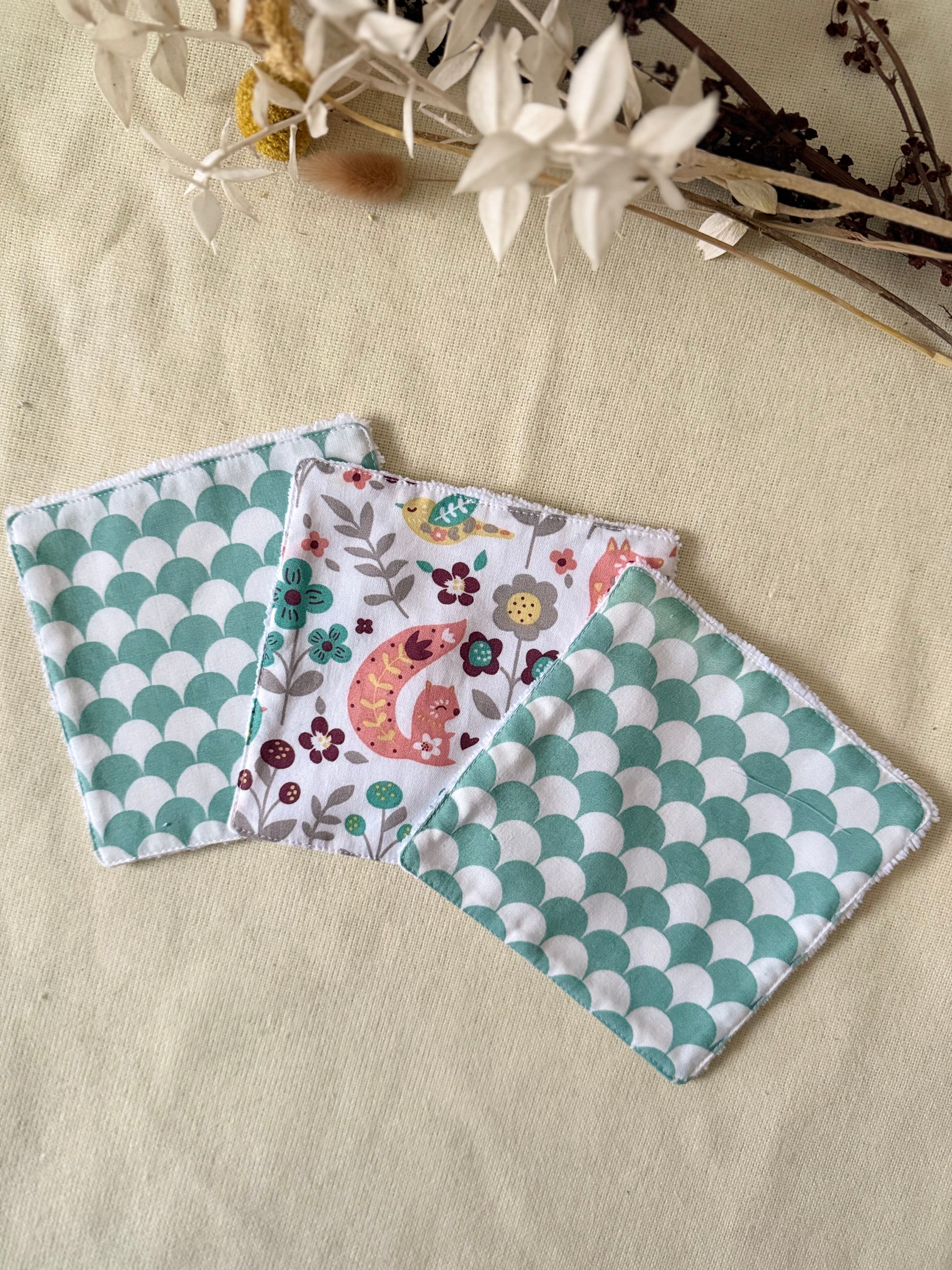 Lingettes lavables x3