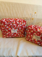 Trousse matelassée rouge