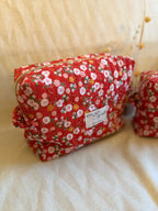 Trousse matelassée rouge